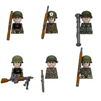 Figurines Militaires de la Seconde Guerre Mondiale, Série Rangers de l'Armée Américaine, 6 Styles, Ensemble de Fusils M1, BAR, Thompson, Bazooka, Jouets DIY, Vente en Gros N683-N688