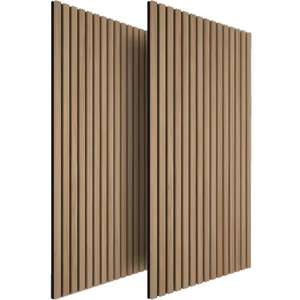 Panel de Pared de Listones de Madera Fácil de Instalar, Panel Acústico Insonorizante de Listones de Madera <span class=keywords><strong>para</strong></span> Dormitorio y Sala de Estar - Product Image 6