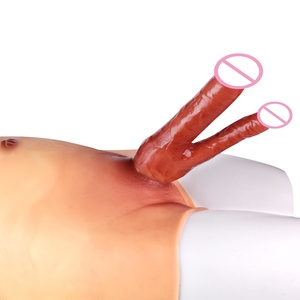 FAAK Silicone Double <b>Dildo</b> Pants for Women Vaginal Anal Plug Wearable Integrated Penis Pants for Lesbian Strapon Sex Toys - Product Image 5