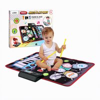 Tapis de jeu pour bébés 2 en 1, piano et batterie, multifonctionnel, interaction parent-enfant, couverture musicale électronique
