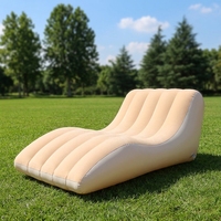 Canapé gonflable en forme de S, pliable et rangable, chaise longue gonflable individuelle pour l'extérieur