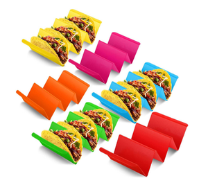 6 adet Set renkli dalgalı kadar tutar 3 veya <span class=keywords><strong>2</strong></span> Tacos tepsi Tortilla rulo gıda tutucu raf Taco tutucu standları Taco plaka - Product Image 3