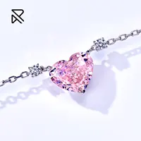 Collana amore placcata oro 18 carati zircone a forma di cuore collane con diamanti rosa pendenti in argento sterling 925 gioielli