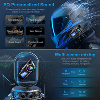 Casque de moto Q58 MAX avec intercom, batterie 1000mAh, étanche, réduction du bruit, écouteurs BT 5.3 avec écran LED et fonction FM