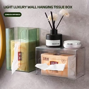 Boîte à mouchoirs murale au design simple et moderne, porte-papier toilette, boîte à mouchoirs multifonctionnelle pour salle de bain et cuisine - Product Image 5