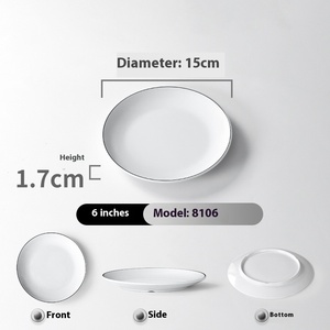 Hot Phong Cách Tùy Chỉnh Bền Vững New Melamine Đồ Ăn Đồng Bằng Màu Trắng Nhà Hàng Đồ sành sứ Bữa Ăn Tối Tấm Bộ Đồ Ăn Đặt - Product Image 6