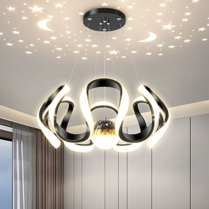 โคมไฟระย้า LED 140W พร้อมรีโมทคอนโทรล ปรับความสว่างได้ 3 สี โคมไฟเพดานสำหรับห้องรับประทานอาหารและห้องครั<span class=keywords><strong>ว</strong></span> - Product Image 5