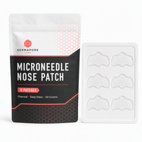 Patch Nasal Soin de la Peau Marque Blanche 6 Patchs Contrôle du Sébum Nettoyage en Profondeur Détox Charbon Transparent Microneedle