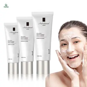 Private Label High Content Colágeno Creme Facial Cleanser Limpeza Profunda Fácil de lavar Cleanser para Remover Rugas