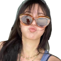 Nouvelle Arrivée Lunettes de Soleil Œil de Chat Tendance Y2K Haut de Gamme Esthétique UV400 Concave Designer pour Photographie Urbaine