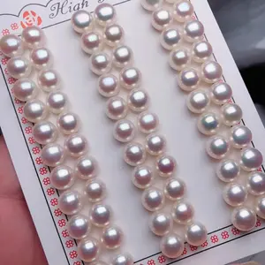 Wholesale 4a 5a Grade High Luster Flatback Button 3-13mm Natural Fresh Water Loose Pearls Beads For Jewelry Making