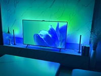 Bon prix - Kits de synchronisation TV Tuya WIFI - Contrôle intelligent - Double barre lumineuse intelligente RGBIC - Bandes LED pour TV - Rétroéclairage - Rythme musical