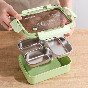 Lunch Box 800ml Stainless Steel Leak Proof <b>Microwave</b> Safe For Kids And Office Use - Product Image 2