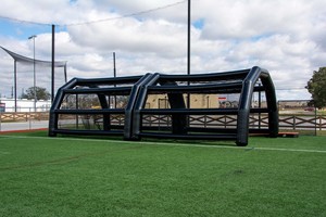 Cage de frappe gonflable géante personnalisée en PVC pour l'entraînement familial au baseball avec filet en PVC, terrain de baseball sur mesure - Product Image 4