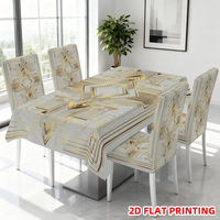 Housse de chaise de salle à manger Kongyu Home Textiles en Spandex extensible, motif géométrique Art Déco doré, ajustement universel élastique, vente en gros
