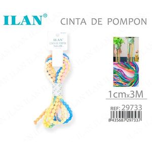 Nastro Pompon Ilan 1cmx3M Multicolore per Decorazioni Artigianali - Product Image 1