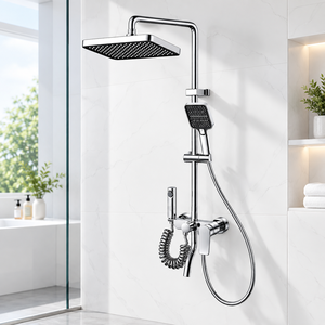 Artículos para el hogar Set de ducha para baño Grifo reforzado Cabezal de ducha presurizado Set de ducha para baño del hogar - Product Image 1