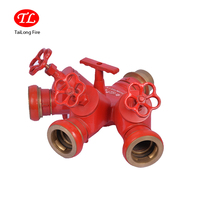 Raccord d'hydrant d'incendie en aluminium sur mesure TL, 3 voies, avec vannes d'arrêt