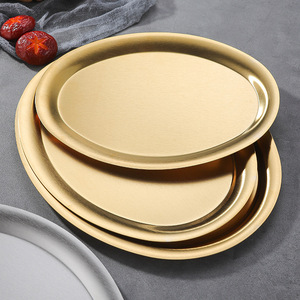 Plateau de service ovale moderne en acier inoxydable écologique pour barbecue <span class=keywords><strong>coréen</strong></span>, pique-niques, collations et fêtes - Product Image 5