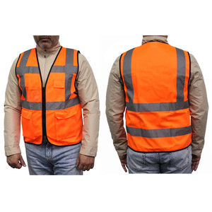 Chaleco <span class=keywords><strong>de</strong></span> seguridad <span class=keywords><strong>de</strong></span> trabajo amarillo reflectante <span class=keywords><strong>de</strong></span> alta visibilidad para hombres ingenieros personalizados al por mayor con logotipo - Product Image 4