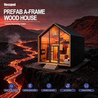 Vesspod Villa Modulaire Européenne en Bois à Structure Triangulaire en Acier, Portable, Luxe Moderne, Durable, Étanche, Montage Rapide