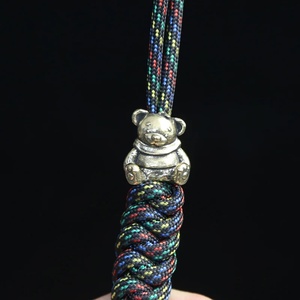 Pendentifs et breloques en laiton en forme d'ours assis mignon pour outils EDC, perles de couteau, bracelets tressés DIY, cordons, accessoires pour outils de plein air et fidget spinners en métal - Product Image 4