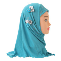 Fleurs populaires musulman petite fille Hijab 2 à 7 ans fille écharpe Hijab chapeaux XDH075a