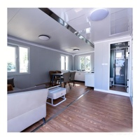 Casa Contenedor Plegable Expandible de 20/40 pies, de Lujo, Techo Plano, Móvil, Plegable, de Bajo Costo, Portátil, Diseño Moderno, Aislada