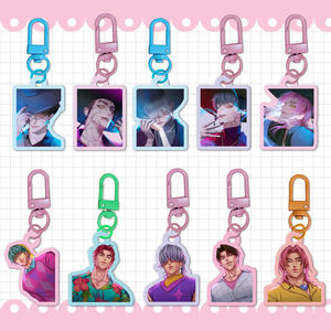 Porte-clés photo numérique Kpop Demon Hunters Huntrix Saja Boys Idols en acrylique, étanche, léger et tendance pour fans, 5 cm - Product Image 6