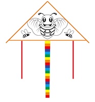 Cerf-volant blanc en forme de Delta pour enfants Cerf-volant en tissu personnalisé avec cadre en fibre de verre Cerfs-volants en gros