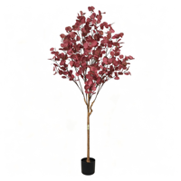 Arbre d'eucalyptus artificiel personnalisé, verdure artificielle colorée en pot, style scandinave, écologique, pour hôtel, restaurant, bureau, maison