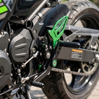 Set Pedal Belakang Aluminium Adjustable, Foot Pegs Racing, Kit Pijakan Kaki dengan Perlengkapan untuk Kawasaki Ninja 400 500 Z400 Z500