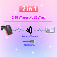 AIXW Escáner de Código de Barras 1D 2D Inalámbrico Portátil, Lector de Mano USB, Inventario CMOS, Almacén de Supermercado