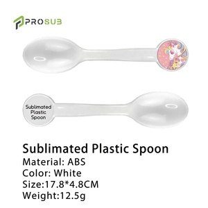 Cuchara de sublimación en blanco personalizada Prosub al por mayor, cuchara de plástico blanca para niños imprimible - Product Image 3