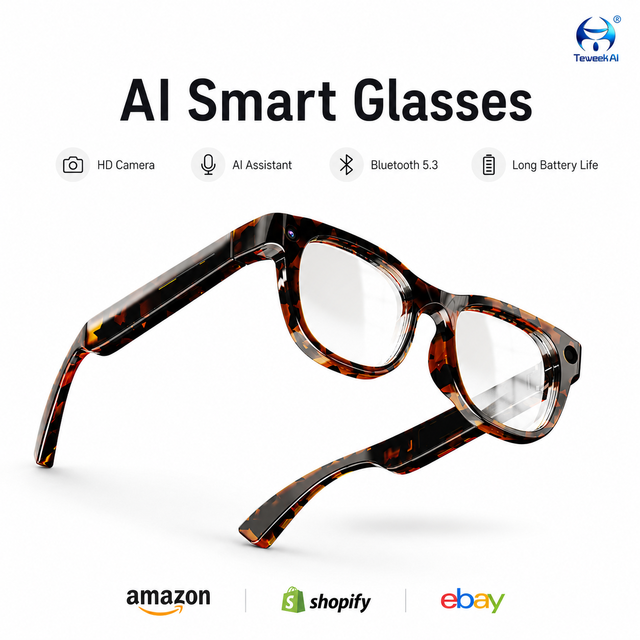 G600 Pro Smart Eyewear AI Vision Glasses 13MP Camera Dual Band WiFi 6 ENC Mic Audio Calling Touch Control Portable