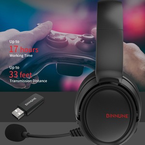 BINNUNE BW02 Dual Mode <b>Wireless</b> Gaming <b>Headset</b> with Detachable <b>Mic</b> for PS5/PS4/Xbox/PC - Product Image 4