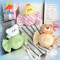 Oreiller en peluche en forme de bonbon ours Kawaii 20 cm, doux, moelleux, brodé, jouet en peluche en stock