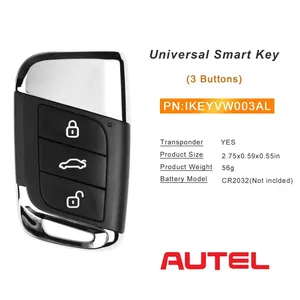 Autel Phổ Thông Minh Key Ikeyvw003al 3 Nút 315/<span class=keywords><strong>433</strong></span> <span class=keywords><strong>Mhz</strong></span> Cho <span class=keywords><strong>VW</strong></span> Maxiim Ikey Sử Dụng Cho Km100 Km100E Im508 Im608 Pro - Product Image 2
