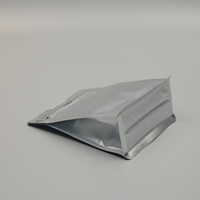 Bolsa de Café Premium de Fondo Plano con Válvula y Cierre, Bolsa de Café Plateada de Grado Alimenticio para Exteriores