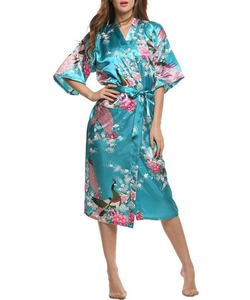 2019 Sexy personalizada <span class=keywords><strong>de</strong></span> diseño impreso durante mucho tiempo, las mujeres camisón <span class=keywords><strong>de</strong></span> <span class=keywords><strong>seda</strong></span> <span class=keywords><strong>de</strong></span> dama <span class=keywords><strong>de</strong></span> - Product Image 3