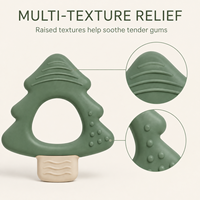 Anneau de dentition en silicone pour bébé, motif sapin de Noël, multi-textures, facile à nettoyer, cadeau de Noël, cadeau de Noël pour le chaussette de Noël, couleur personnalisable