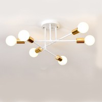 Lustre blanc moderne directement de l'usine, luminaire de plafond nordique, lampe de plafond artistique simple, éclairage LED intérieur pour restaurant, salon