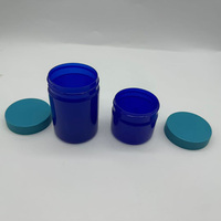 Pots cosmétiques vides en plastique bleu à large ouverture avec couvercle vert 20g 50g 100g – Pots PP pour emballage de crème, lotion, pommade pour enfants