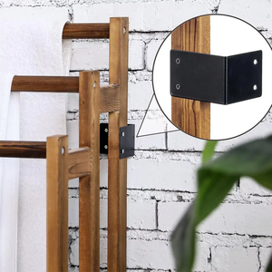 Rustic Dark Brown 3-Tier Freestanding <strong>Wood</strong> <strong>Towel</strong> Rack Multifunction Bathroom Hand <strong>Towel</strong> Drying <strong>Stand</strong> with Bottom Storage Shelf - Product Image 4