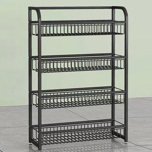 Multi Tiered Snack <b>Shelf</b> 4 Layers Double Sided Grid <b>Rack</b> For Supermarket Storage - Product Image 2