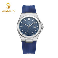Montre à quartz pour homme, style business classique, boîtier en alliage 40,5 mm, bracelet en silicone, aiguilles lumineuses, affichage de la date, étanche 30 m