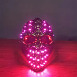 Halloween Kostüm Cosplay Light Up Gesichts maske Voll gesichts bedeckte LED-Maske für Erwachsene