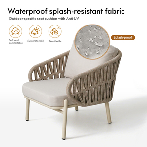 现代酒店式户外沙发套装，带绳索和铝制框架，防水、环保、耐用 - Product Image 4