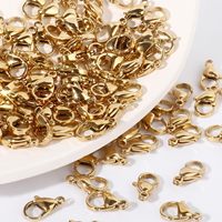 Accessoires de bijoux à bricoler soi-même en acier inoxydable 304 plaqué or véritable 18 carats-304 fermoir mousqueton boucle à ressort Bracelet 9mm 10mm