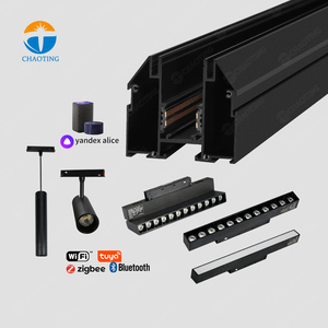 Rail de plafond extensible DC 48V Profils de tissu de tension <span class=keywords><strong>LED</strong></span> Éclairage sur rail magnétique pour plafonds tendus Cadres de profilés en aluminium - Product Image 1
